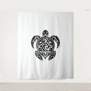 Pretty Tattoo Diver Turtle Tapestry