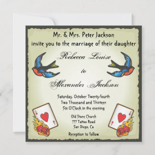 Pretty Tattoo Wedding Invitation Vegas Style