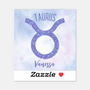 Pretty Taurus Astrology Sign Personalised Purple