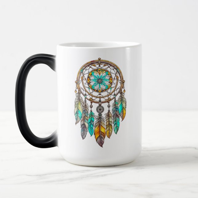 Pretty Teal and Brown Dreamcatcher | Sweet Dreams Magic Mug (Left)