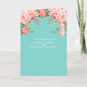 Pretty Teal and Coral Floral Design - Program