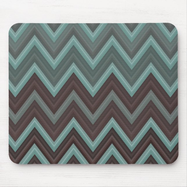Pretty Teal Chevron Inspired Design - Zigzag Mouse Pad (Front)