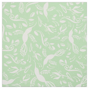 Pretty Teal Mint Green Hummingbirds Colibri Birds Fabric