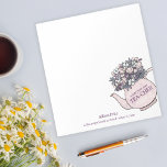 Pretty Teapot and Flowers Teacher Gift Notepad<br><div class="desc">This personalised notepad is the perfect gift for any teacher who loves a bit of humour. Featuring a charming design with a teapot sprouting flowers and the pun "a note from your TEA-CHER, " this notepad offers a playful way for teachers to jot down reminders, notes, or messages. There's also...</div>