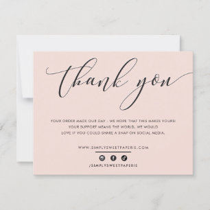 PRETTY THANK YOU elegant business blush pink