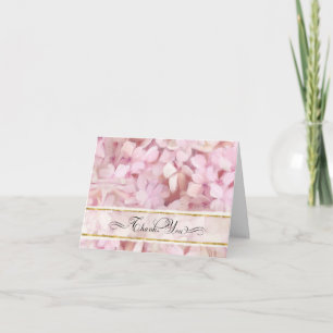 Pretty Thank You Note Blush Pink Hydrangea Art Card