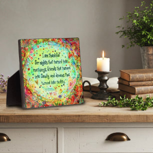 Pretty Thankful for the Mornings Quote Inspirivity Plaque
