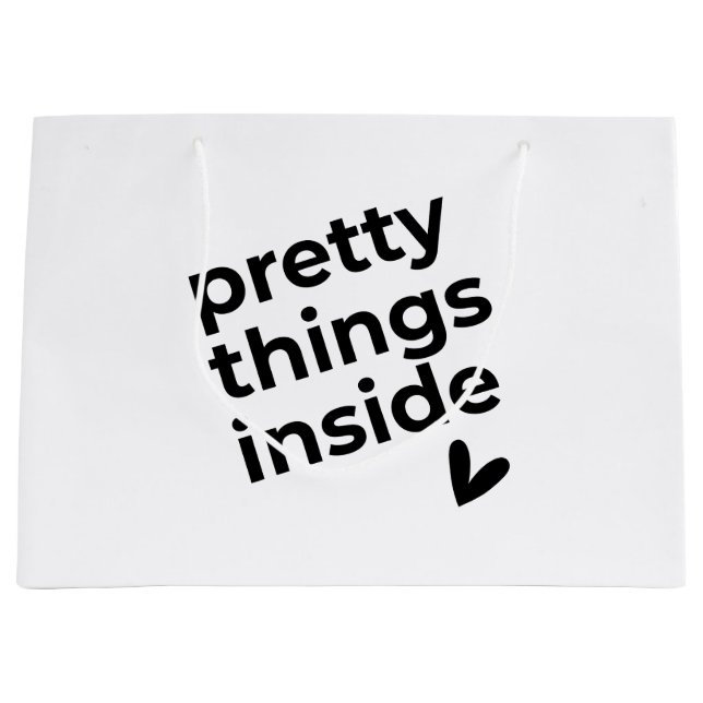 Pretty Things Inside, Modern Large Gift Bag (Front)