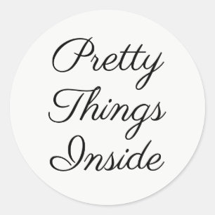 Pretty Things Inside Personalised Text And Logo  Classic Round Sticker