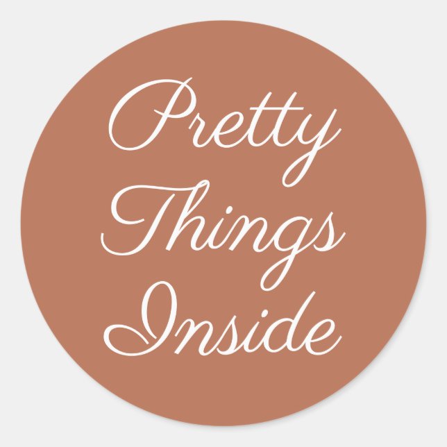 Pretty Things Inside Personalised Text And Logo  Classic Round Sticker (Front)