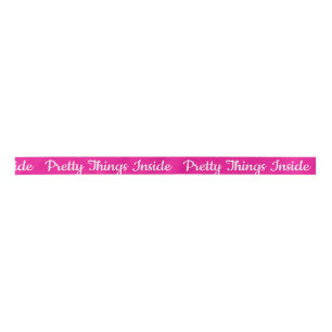 Pretty Things Inside Personalised Text And Logo Satin Ribbon