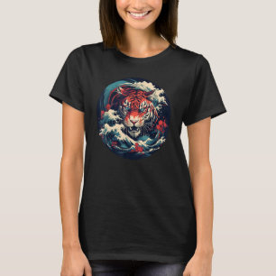 Pretty Tiger Face in Japan Style for big Cats Love T-Shirt