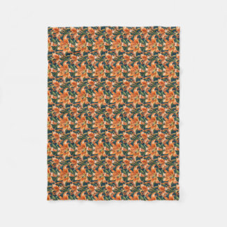 Pretty Tiger Lily Floral  Fleece Blanket