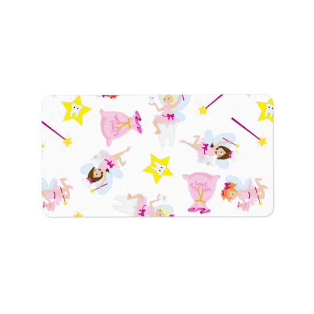 Pretty Tooth Fairy Magic Wand White Teeth Label (Front)
