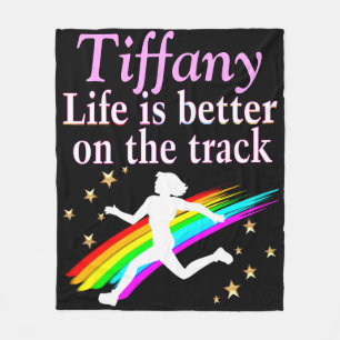 PRETTY TRACK STAR PERSONALIZED FLEECE BLANKET