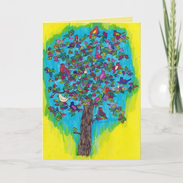 Pretty Tree Birthday Card (Front)