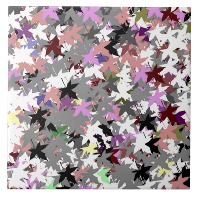 PRETTY TREE LEAVES CERAMIC TILE (Front)