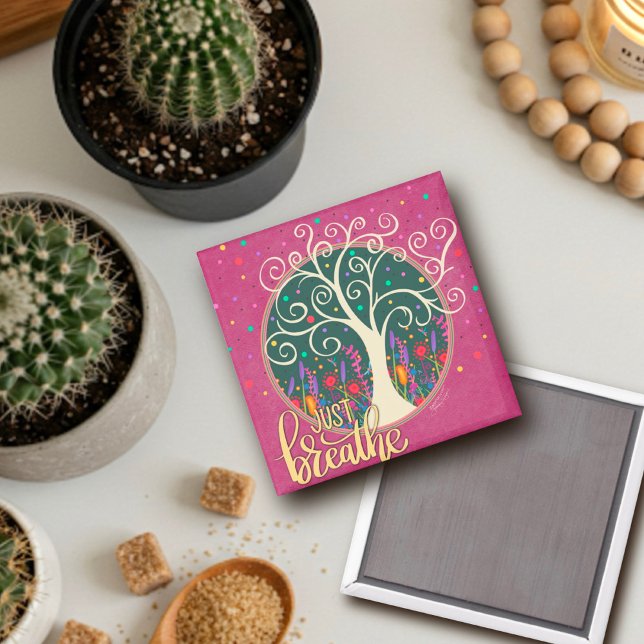 Pretty Tree Purple Just BreatheInspirivity Magnet (Creator Uploaded)