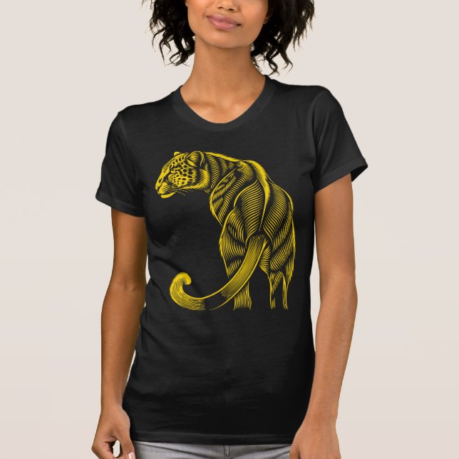 Pretty Trendy Leopard Print Gold T-Shirt (Front)
