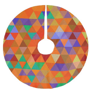 Pretty Triangle grunge pattern I + your ideas Brushed Polyester Tree Skirt