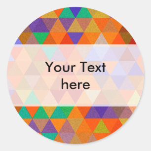 Pretty Triangle grunge pattern I + your ideas Classic Round Sticker