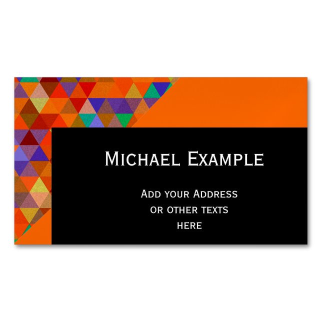 Pretty Triangle grunge pattern I + your ideas Magnetic Business Card (Front)