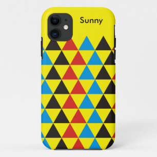 Pretty Triangle pattern black red blue + your idea iPhone 11 Case