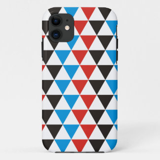 Pretty Triangle pattern black red blue + your idea iPhone 11 Case