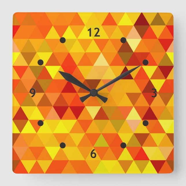 Pretty Triangle pattern I + your ideas Square Wall Clock (Front)