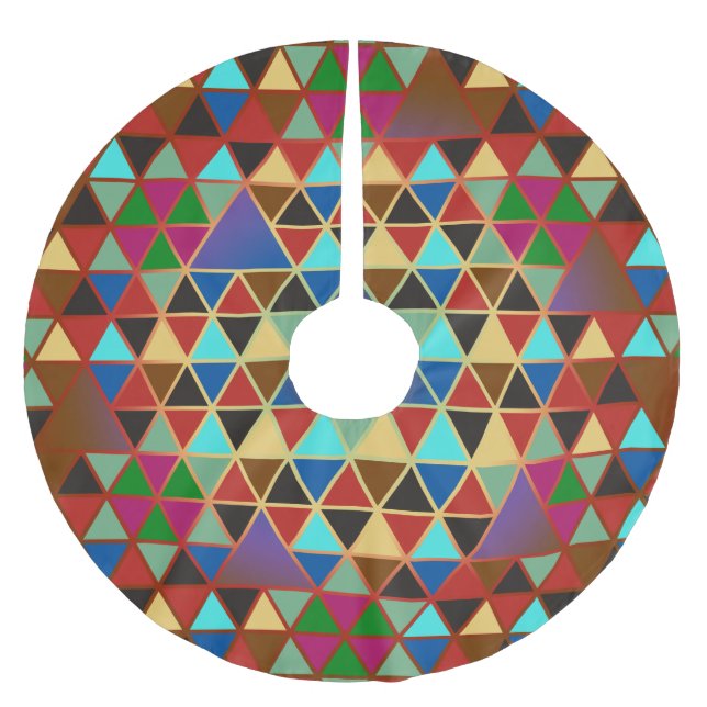 Pretty Triangle pattern III + your ideas Brushed Polyester Tree Skirt (Front)