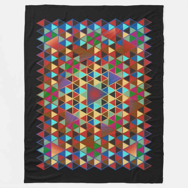 Pretty Triangle pattern III + your ideas Fleece Blanket (Front)
