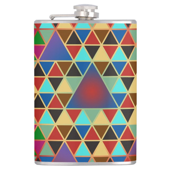 Pretty Triangle pattern III + your ideas Hip Flask (Front)