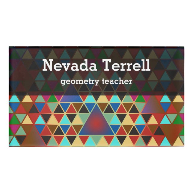 Pretty Triangle pattern III + your ideas Name Tag (Front)