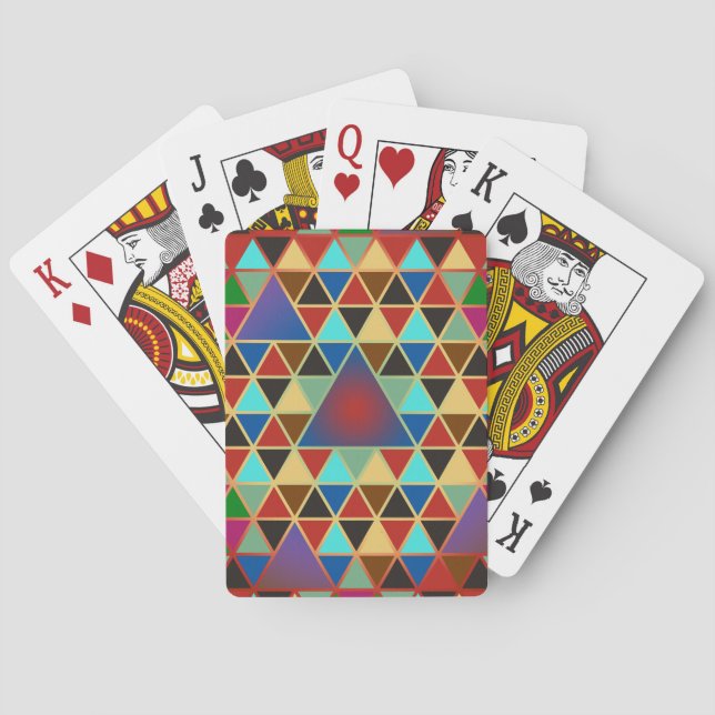 Pretty Triangle pattern III + your ideas Playing Cards (Back)