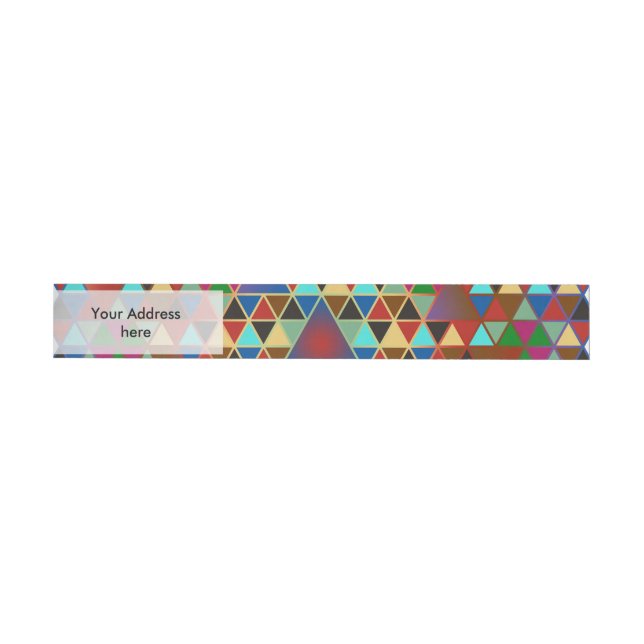 Pretty Triangle pattern III + your text Wraparound Address Label (Individual)