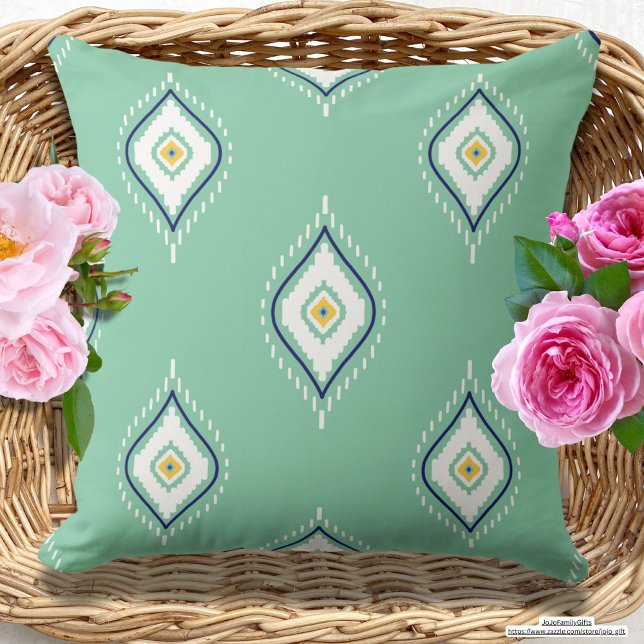 Pretty Tribal design Turquoise  Cushion (Creator Uploaded)