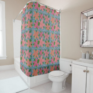 Pretty Tropical Flowers Shower Curtain