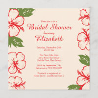 Pretty Tropical Hibiscus Bridal Shower Invitation