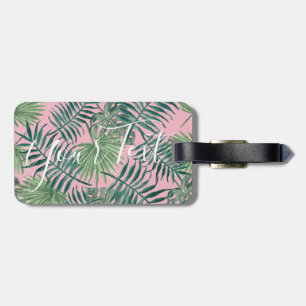 Pretty Tropical Leaf Customisable luggage tag