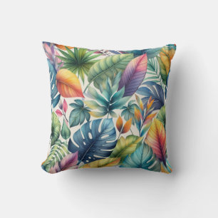 Pretty Tropical Leaves Cushion