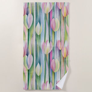 Pretty tulips pattern  beach towel