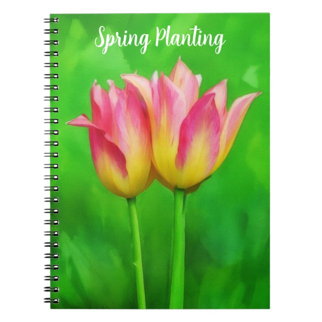 Pretty Tulips Personalise a Journal Notebook (Front)