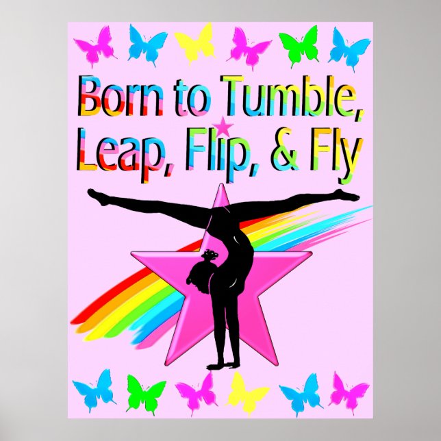 PRETTY TUMBLING GYMNAST GIRL POSTER (Front)