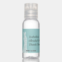 Pretty Turquoise Bridal Shower Hand Sanitizer