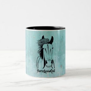 Pretty Turquoise Horse Lovin' Gal Mug