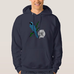 Pretty Turquoise Jay Bird Monogram Hoodie