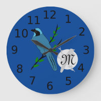 Pretty Turquoise Jay Bird Monogram
