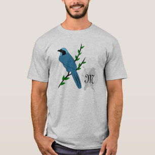 Pretty Turquoise Jay Bird Monogram T-Shirt