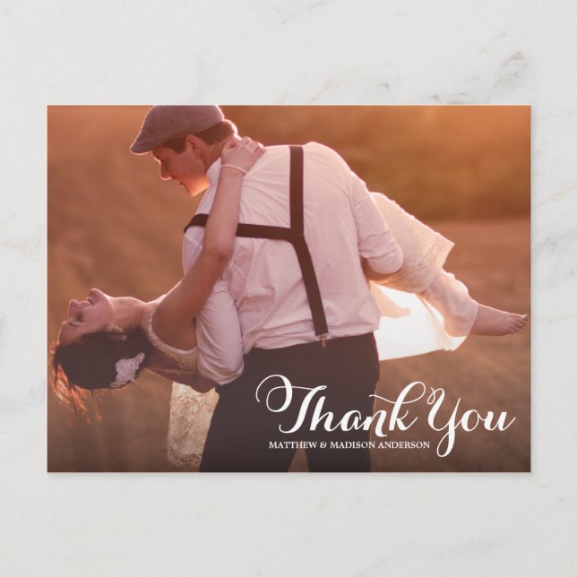 PRETTY  TYPE | WEDDING THANK YOU POST CARD (Front)
