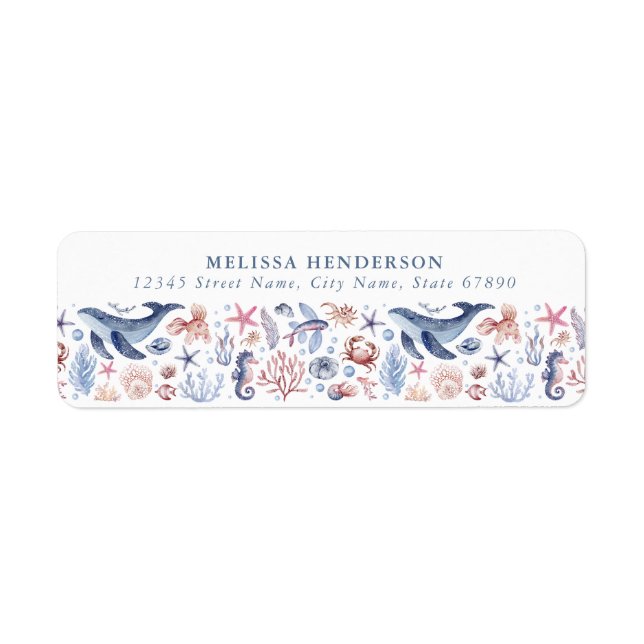 Pretty Under the Sea Return Address Labels (Front)